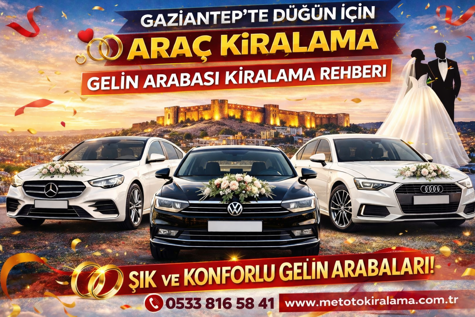 Gaziantep te Düğün İçin Araç Kiralama Rehberi 2026 Güncel